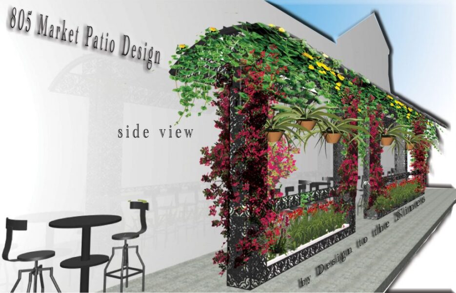 Restaurant OutdoorMetal Art Bar and Planting